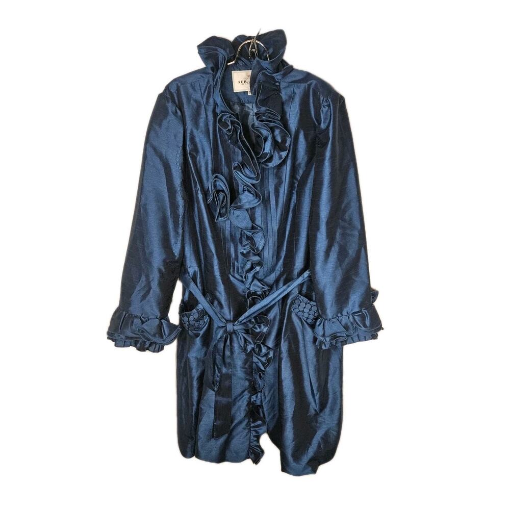 Serafina Two Piece Skirt Suit Evening Womens Plus Size 22 Ruffle Formal Dress